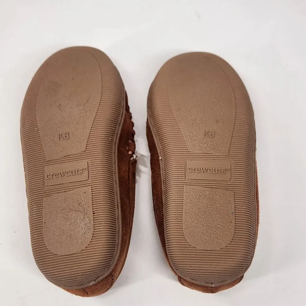 J.Crew Crewcuts Suede Faux Shearling Moccasins Slip On Loafers Toddler 5 Brown
